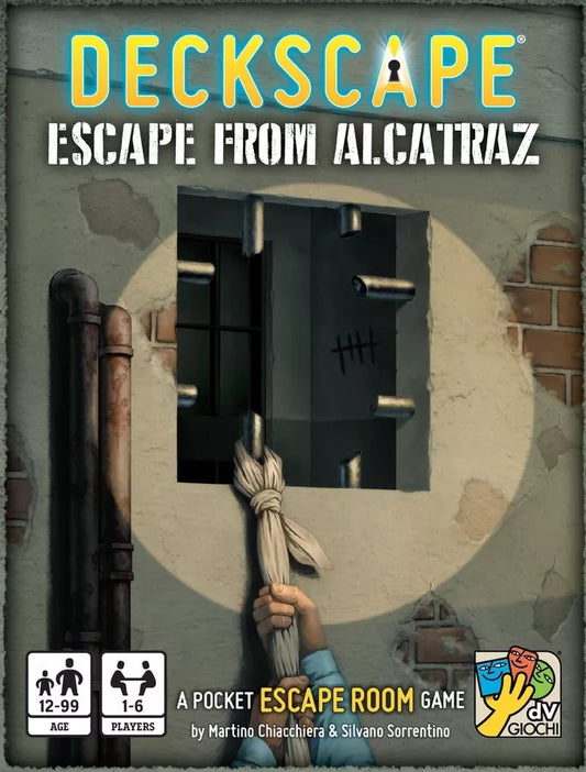 Deckscape Escape from Alcatraz pakohuonepeli aikuisille ja kaksin pelattavaksi