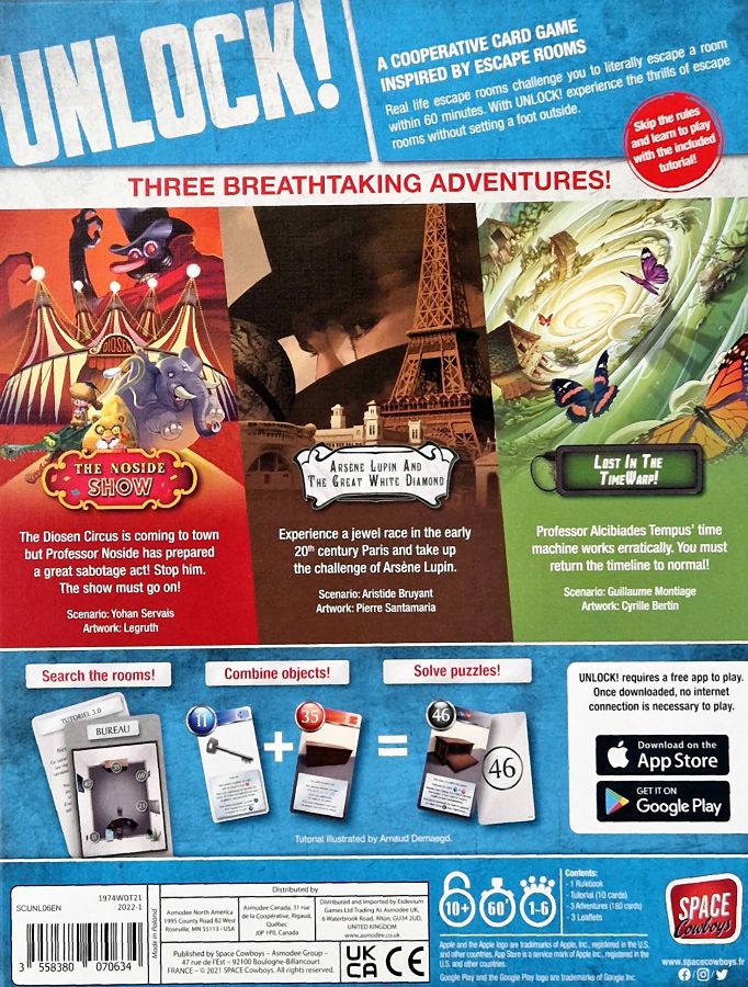 Unlock 6 Timeless Adventures pakopelit, teemana sirkus, Arsene Lupin ja aikamatkustus