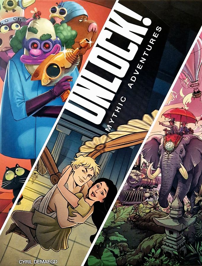 Unlock 8 Mythic Adventures pakohuone lautapelinä, sopii ensikertalaiselle ja aloittelijalle